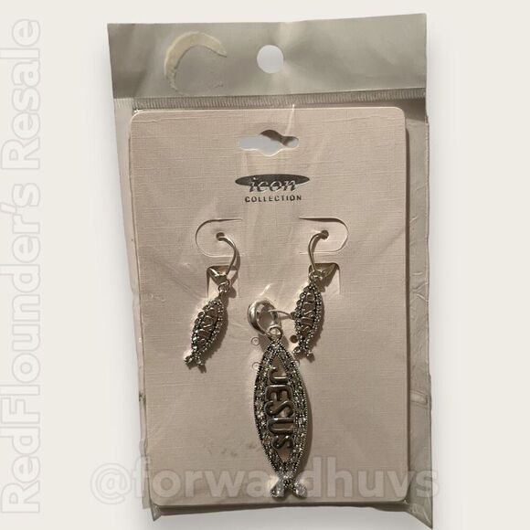 Bundle Sale 3 for $15 | Icon Collection Earring & Pendant Set NEW - Picture 1 of 7